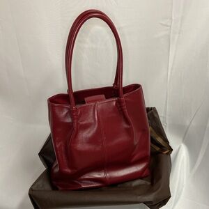 P Sherrod & Co Hidden Pocket Wine Tote Bag Burgundy NEW